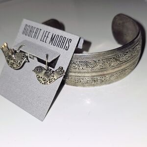 Robert Lee Morris Silver Cuff and Bird Earrings